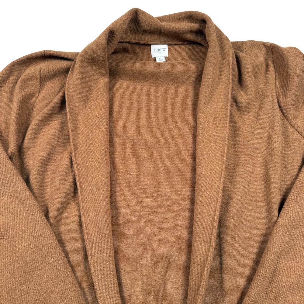 J Crew Chelsea Sweater Blazer Womens Large Brown Cardigan Cotton BA866